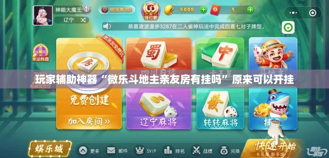 玩家辅助神器“微乐斗地主亲友房有挂吗	”原来可以开挂