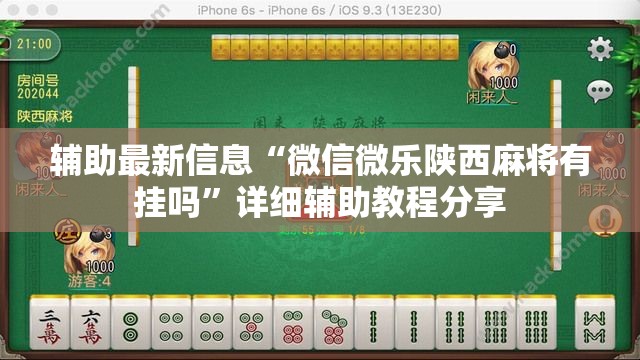 辅助最新信息“微信微乐陕西麻将有挂吗”详细辅助教程分享