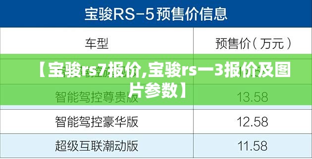 【宝骏rs7报价,宝骏rs一3报价及图片参数】