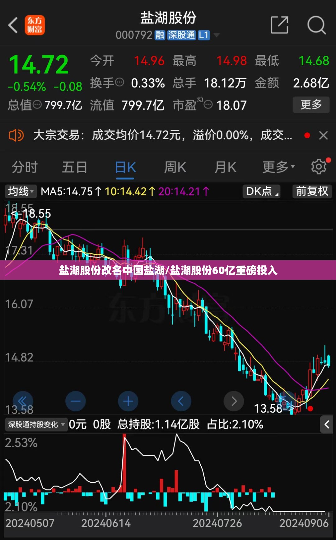 盐湖股份改名中国盐湖/盐湖股份60亿重磅投入