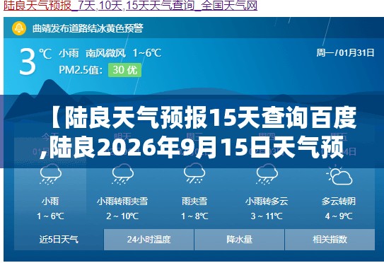 【陆良天气预报15天查询百度,陆良2026年9月15日天气预报】