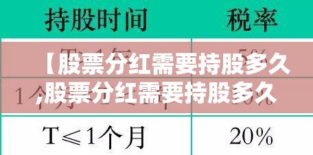 【股票分红需要持股多久,股票分红需要持股多久才免税】