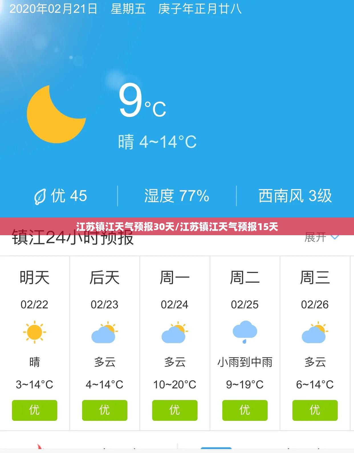 江苏镇江天气预报30天/江苏镇江天气预报15天