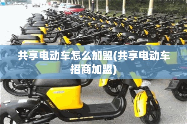 共享电动车怎么加盟(共享电动车招商加盟)