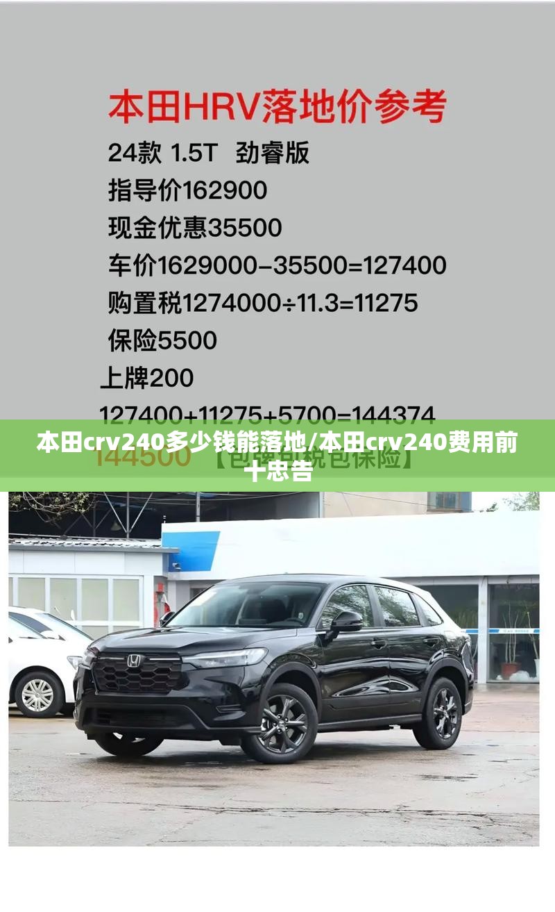 本田crv240多少钱能落地/本田crv240费用前十忠告