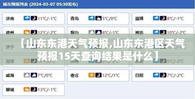 【山东东港天气预报,山东东港区天气预报15天查询结果是什么】