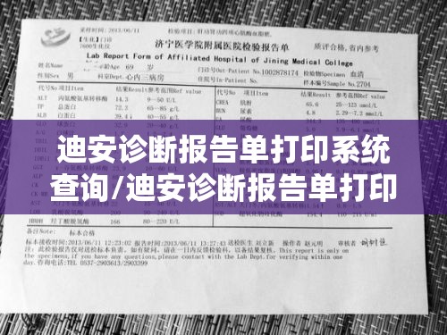 迪安诊断报告单打印系统查询/迪安诊断报告单打印系统查询不到