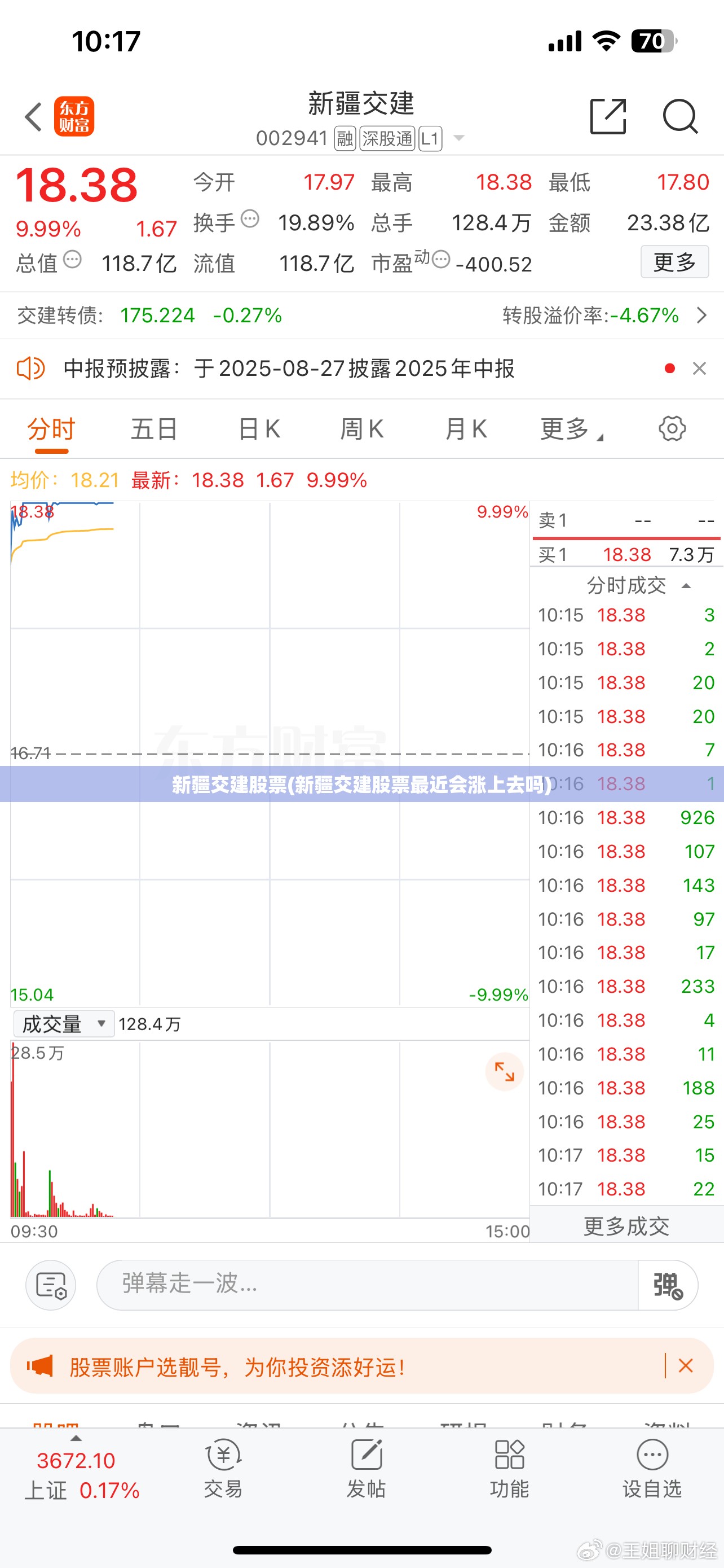 新疆交建股票(新疆交建股票最近会涨上去吗)