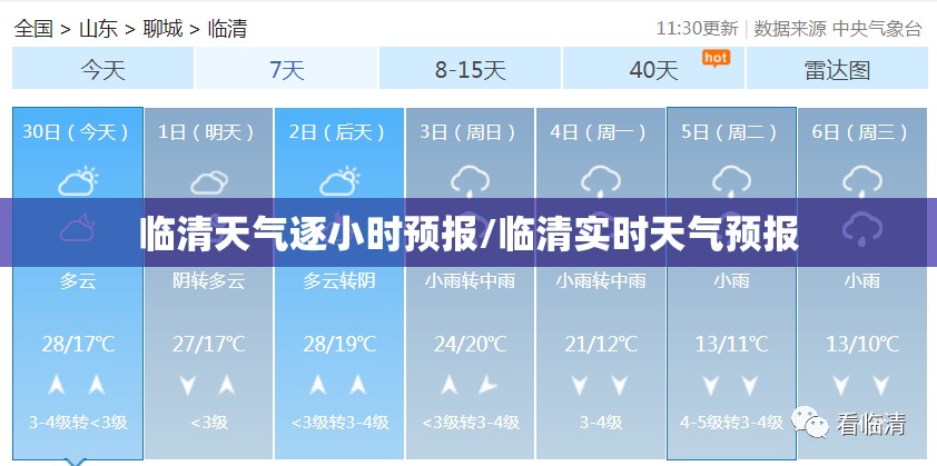 临清天气逐小时预报/临清实时天气预报
