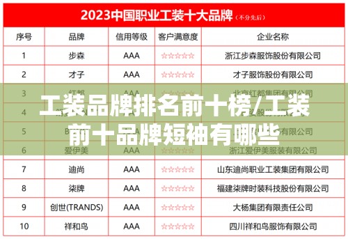 工装品牌排名前十榜/工装前十品牌短袖有哪些