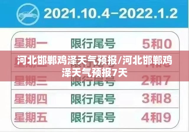 河北邯郸鸡泽天气预报/河北邯郸鸡泽天气预报7天