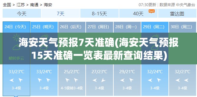 海安天气预报7天准确(海安天气预报15天准确一览表最新查询结果) 海安天气预报7天准确(海安天气预报15天准确一览表最新查询结果)