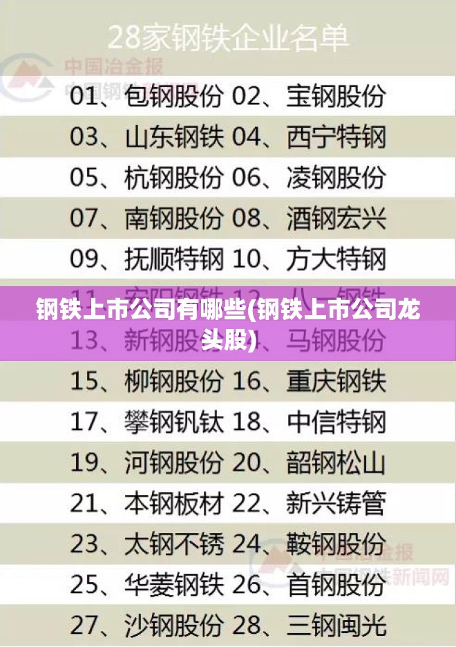 钢铁上市公司有哪些(钢铁上市公司龙头股)