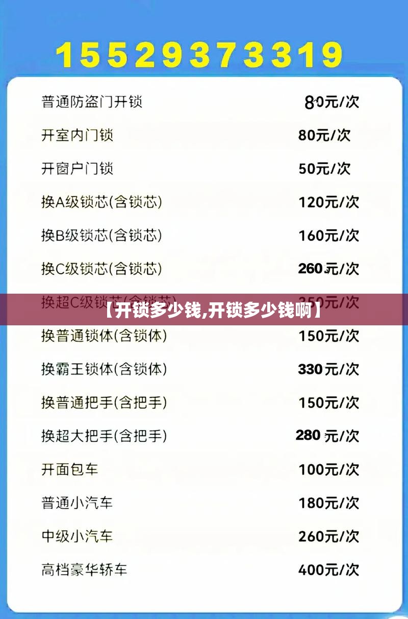 【开锁多少钱,开锁多少钱啊】