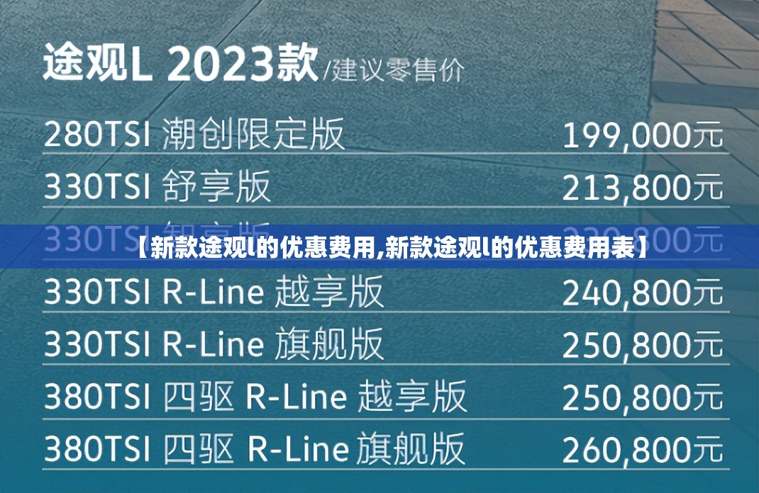 【新款途观l的优惠费用,新款途观l的优惠费用表】