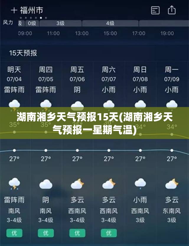湖南湘乡天气预报15天(湖南湘乡天气预报一星期气温) 湖南湘乡天气预报15天(湖南湘乡天气预报一星期气温)