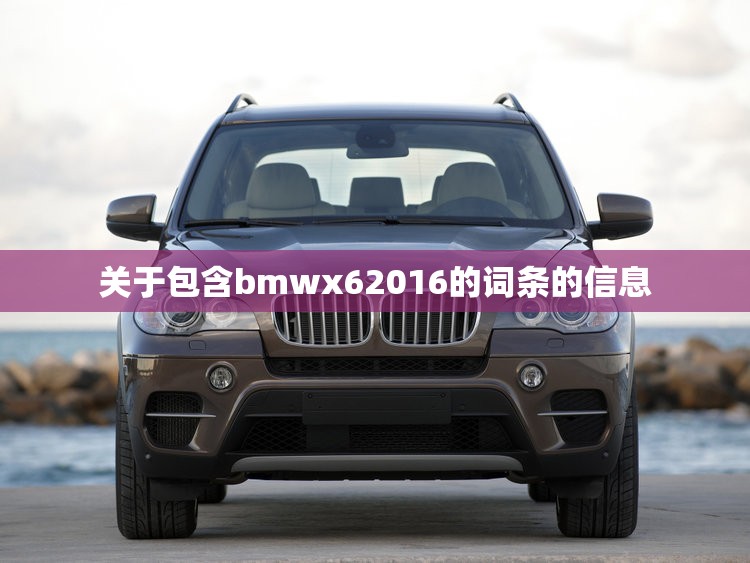 关于包含bmwx62016的词条的信息
