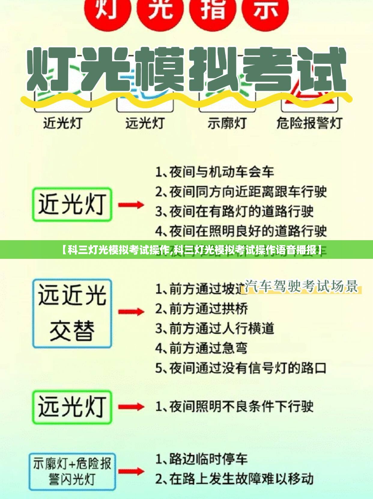 【科三灯光模拟考试操作,科三灯光模拟考试操作语音播报】