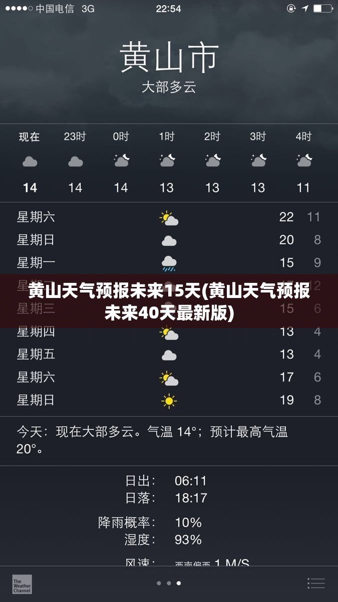 黄山天气预报未来15天(黄山天气预报未来40天最新版) 黄山天气预报未来15天(黄山天气预报未来40天最新版)