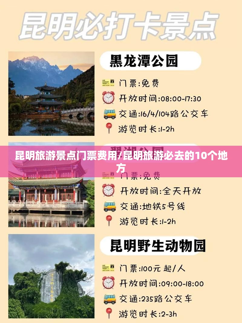 昆明旅游景点门票费用/昆明旅游必去的10个地方