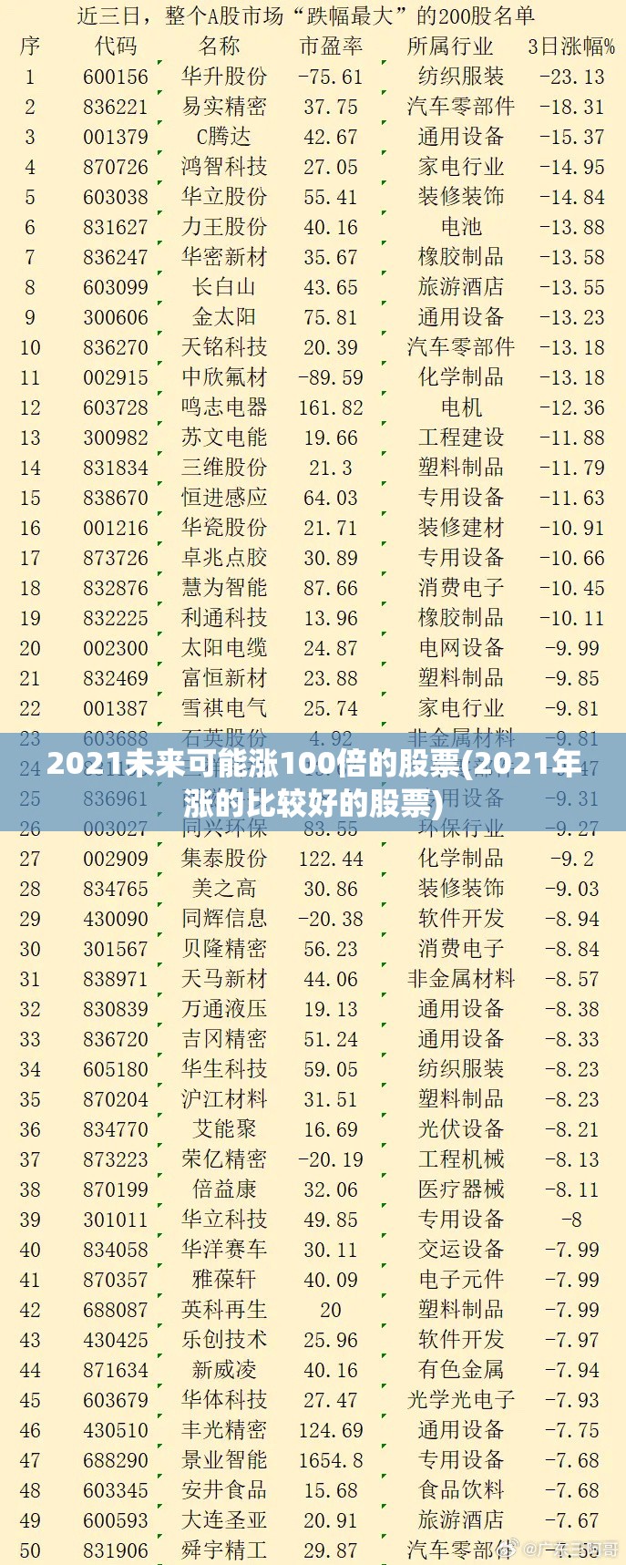 2021未来可能涨100倍的股票(2021年涨的比较好的股票)