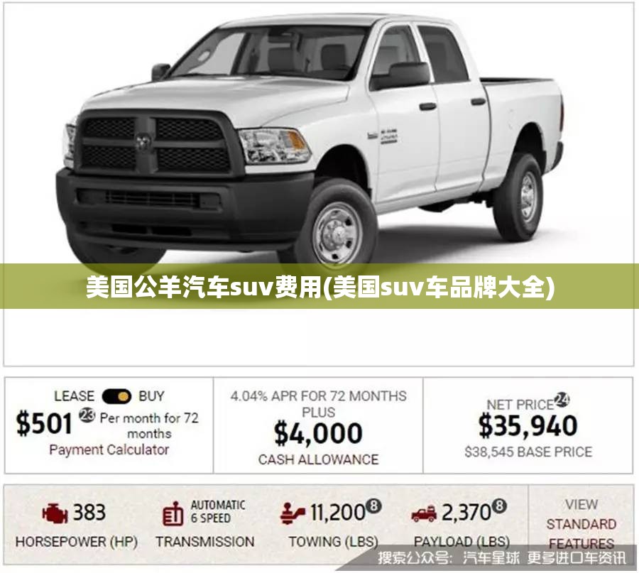 美国公羊汽车suv费用(美国suv车品牌大全)