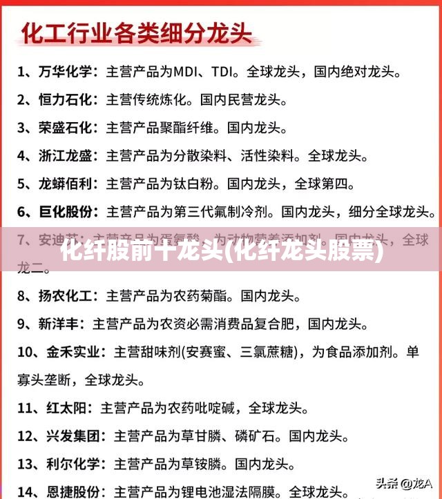 化纤股前十龙头(化纤龙头股票) 化纤股前十龙头(化纤龙头股票)