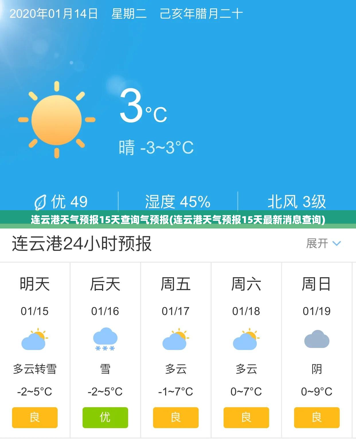 连云港天气预报15天查询气预报(连云港天气预报15天最新消息查询)