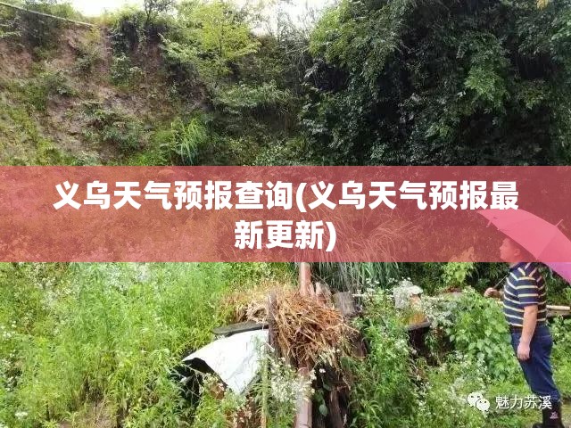 义乌天气预报查询(义乌天气预报最新更新)