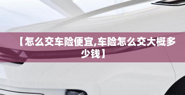 【怎么交车险便宜,车险怎么交大概多少钱】