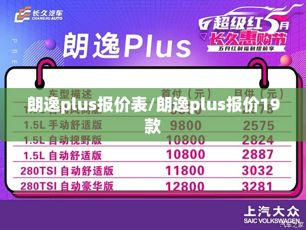 朗逸plus报价表/朗逸plus报价19款