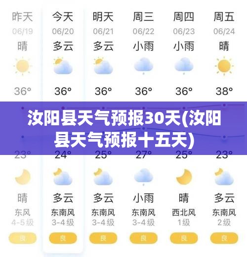 汝阳县天气预报30天(汝阳县天气预报十五天) 汝阳县天气预报30天(汝阳县天气预报十五天)