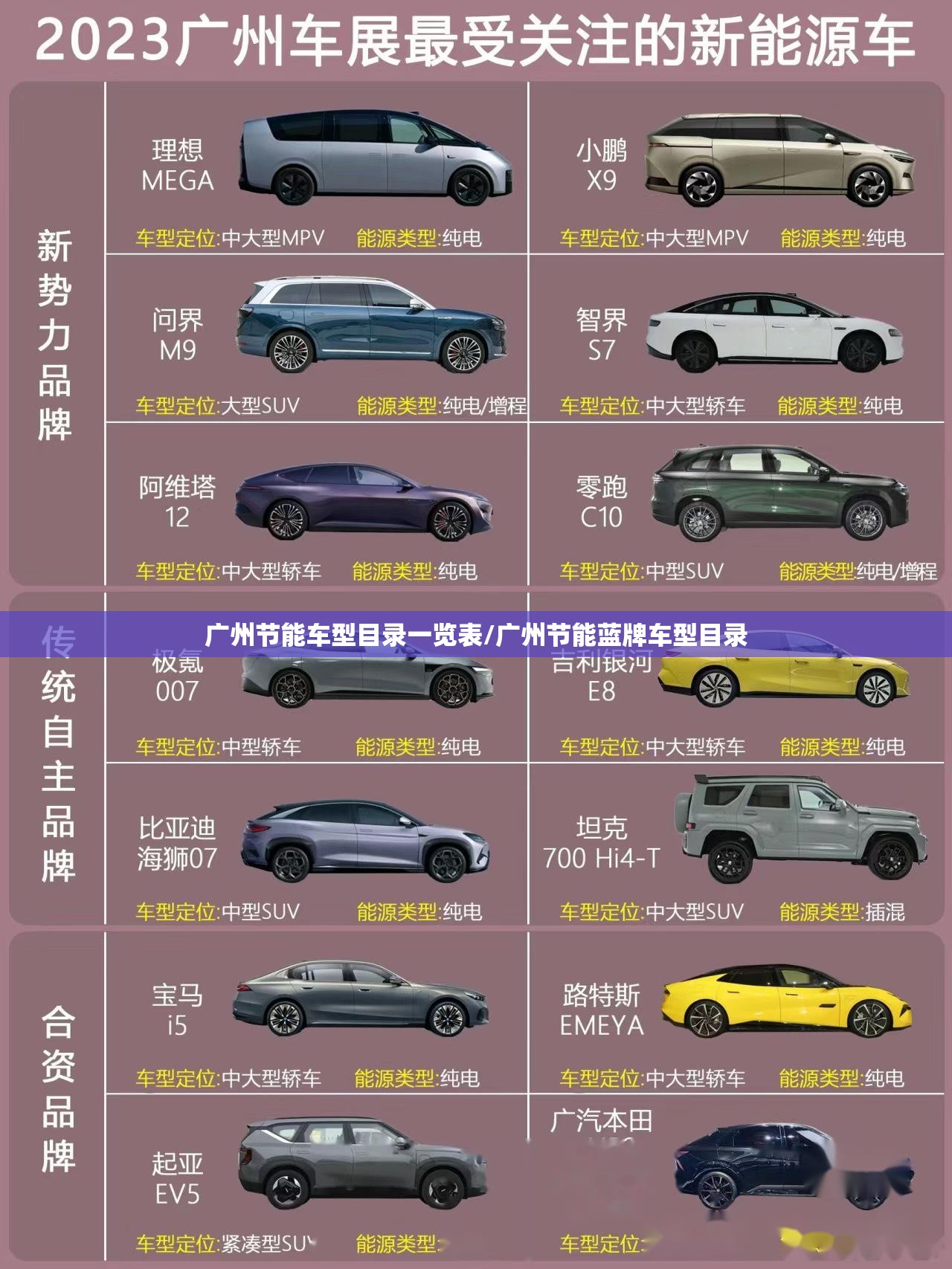 广州节能车型目录一览表/广州节能蓝牌车型目录