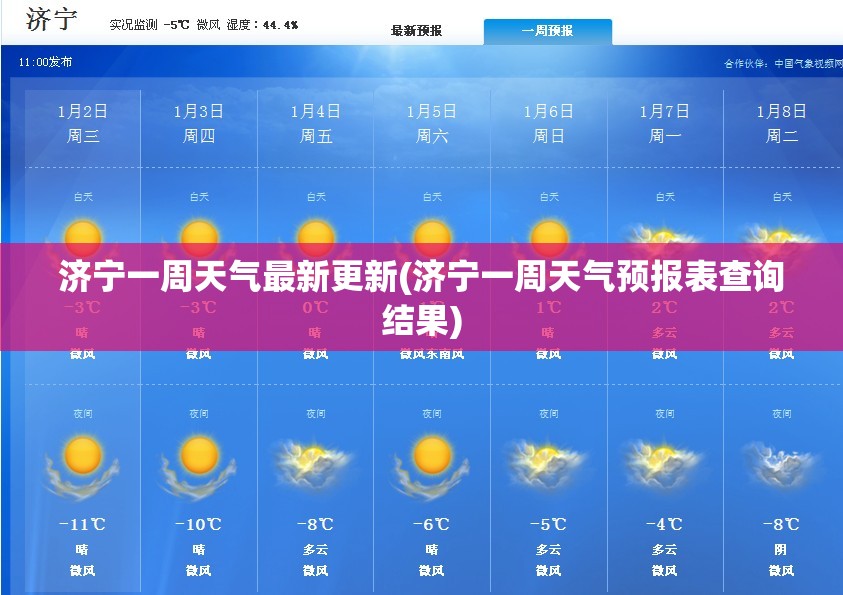 济宁一周天气最新更新(济宁一周天气预报表查询结果)