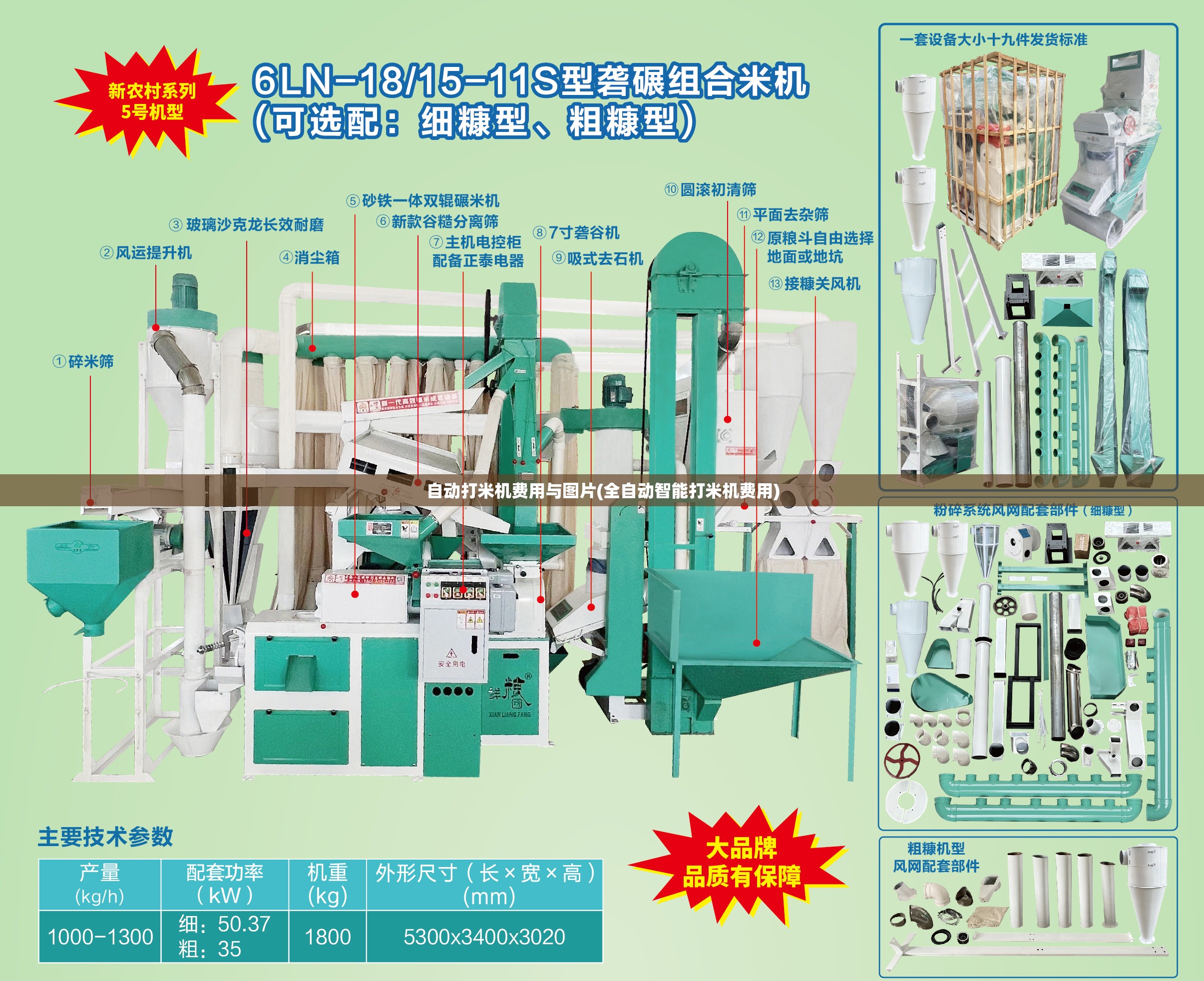 自动打米机费用与图片(全自动智能打米机费用)