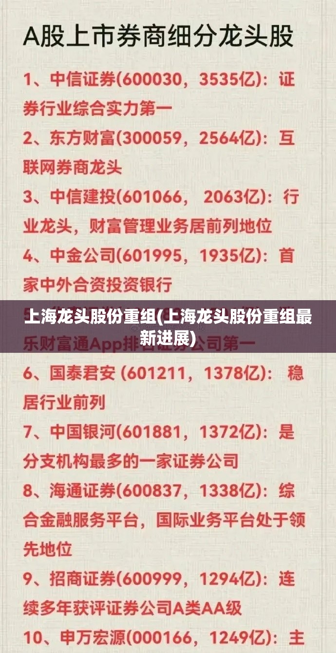 上海龙头股份重组(上海龙头股份重组最新进展)