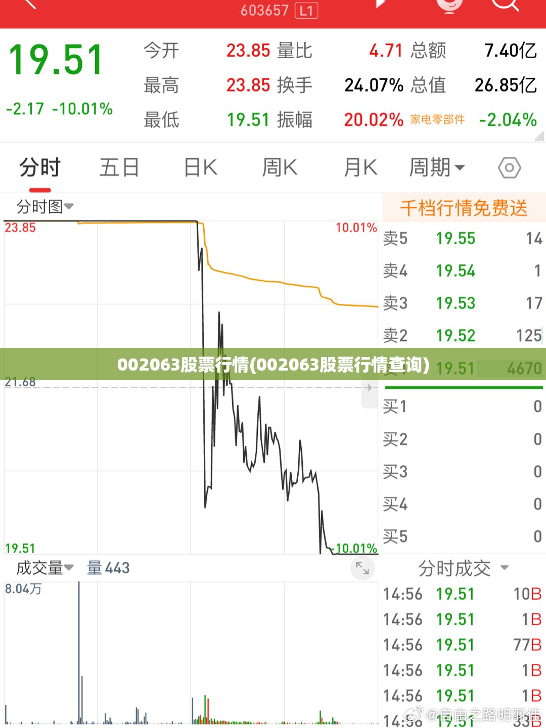 002063股票行情(002063股票行情查询) 002063股票行情(002063股票行情查询)