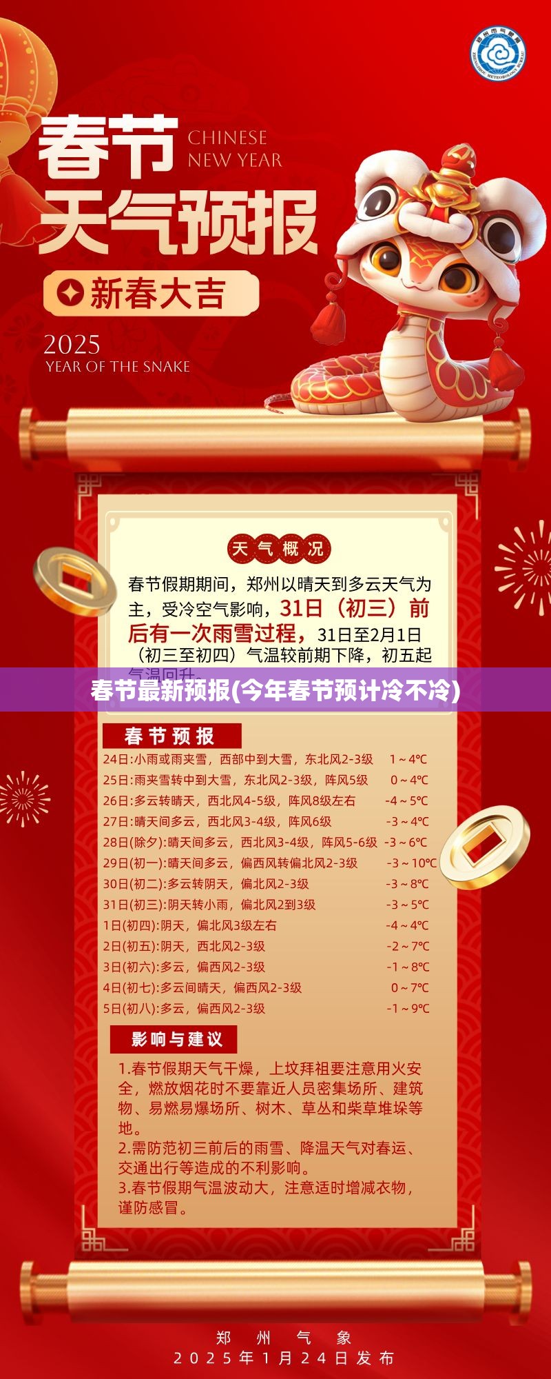 春节最新预报(今年春节预计冷不冷) 春节最新预报(今年春节预计冷不冷)