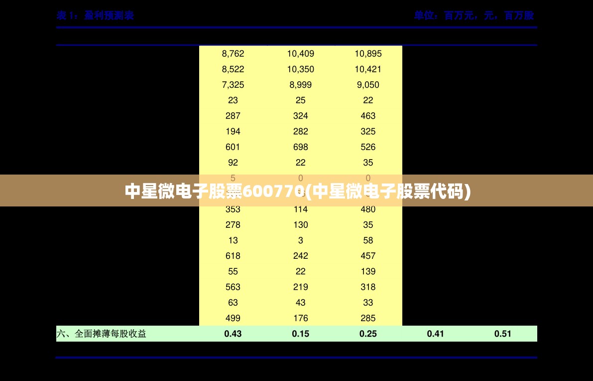 中星微电子股票600770(中星微电子股票代码)