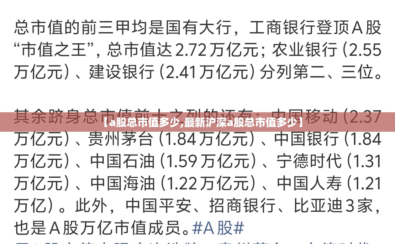 【a股总市值多少,最新沪深a股总市值多少】 【a股总市值多少,最新沪深a股总市值多少】