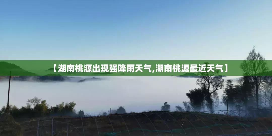【湖南桃源出现强降雨天气,湖南桃源最近天气】