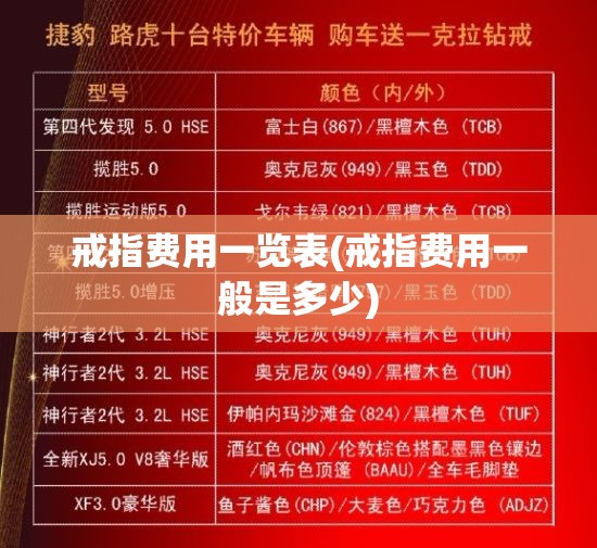 戒指费用一览表(戒指费用一般是多少) 戒指费用一览表(戒指费用一般是多少)