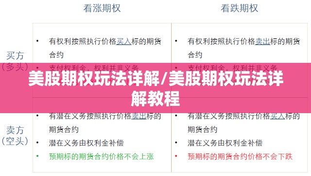 美股期权玩法详解/美股期权玩法详解教程 美股期权玩法详解/美股期权玩法详解教程