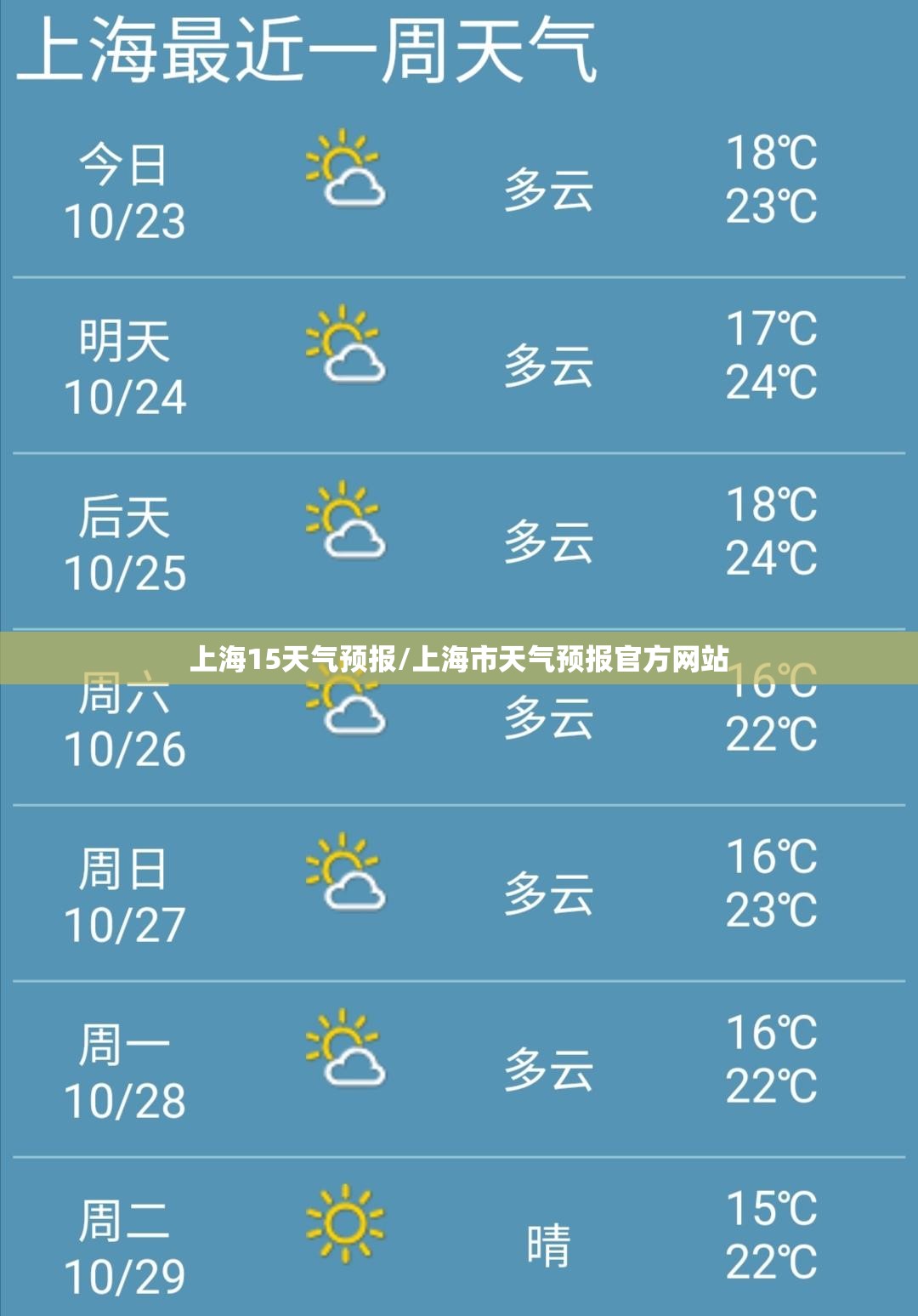 上海15天气预报/上海市天气预报官方网站 上海15天气预报/上海市天气预报官方网站