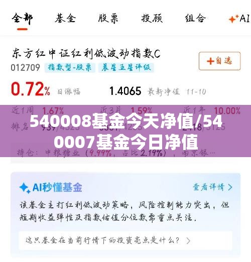 540008基金今天净值/540007基金今日净值 540008基金今天净值/540007基金今日净值