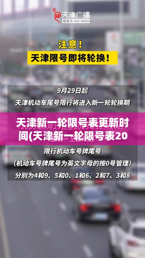 天津新一轮限号表更新时间(天津新一轮限号表2026年8月31)