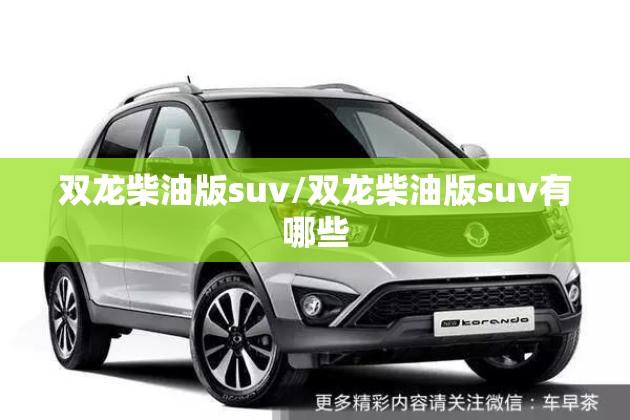 双龙柴油版suv/双龙柴油版suv有哪些 双龙柴油版suv/双龙柴油版suv有哪些