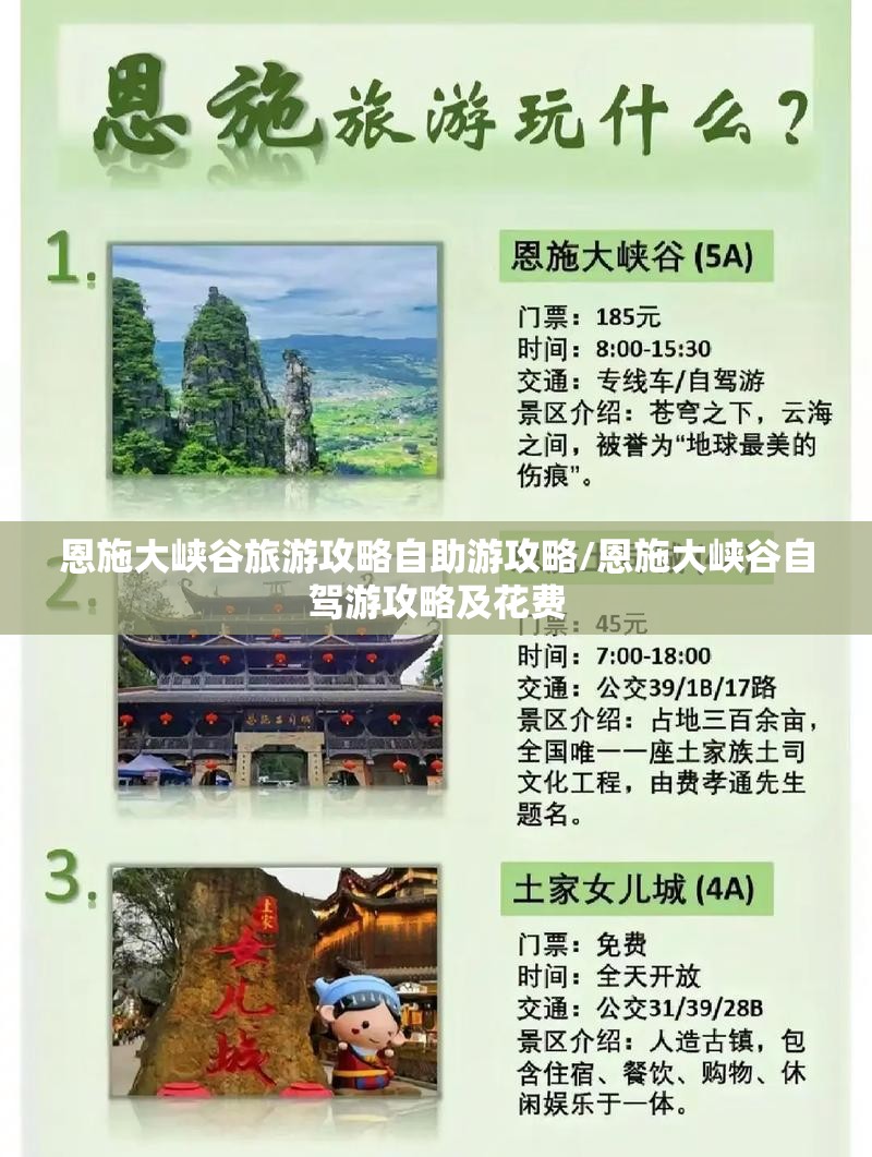 恩施大峡谷旅游攻略自助游攻略/恩施大峡谷自驾游攻略及花费