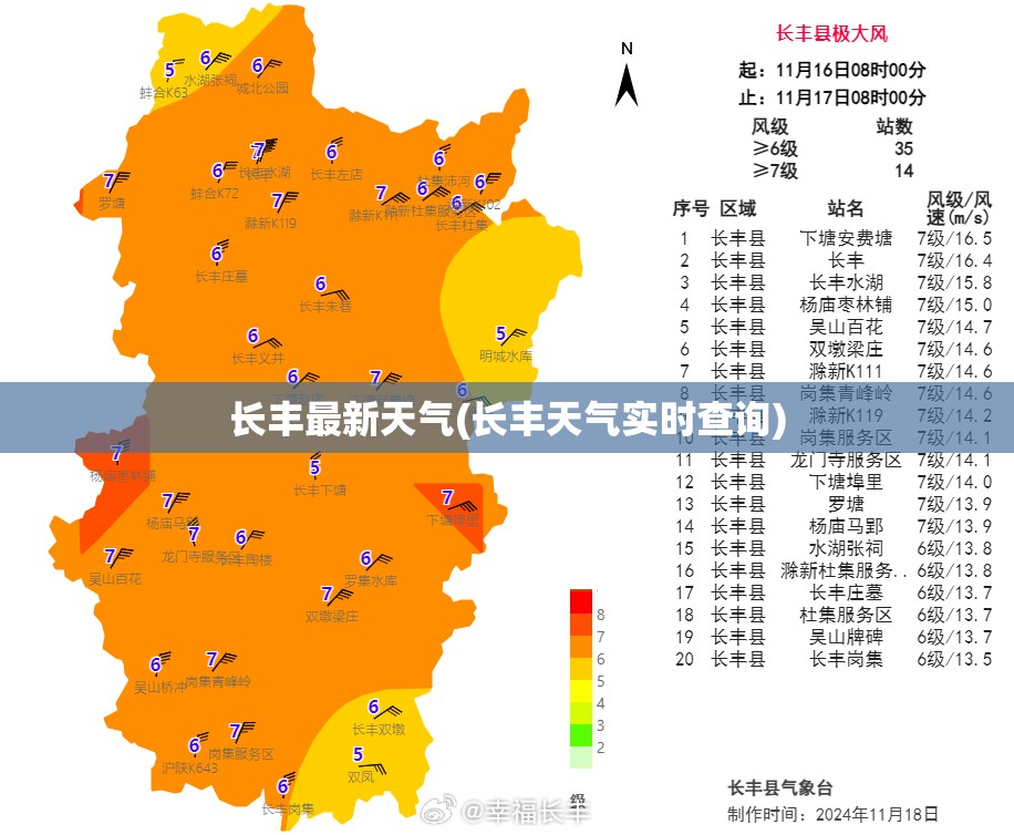 长丰最新天气(长丰天气实时查询)