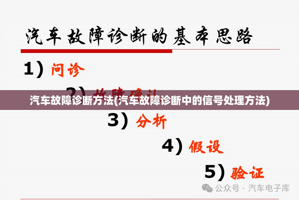 汽车故障诊断方法(汽车故障诊断中的信号处理方法)